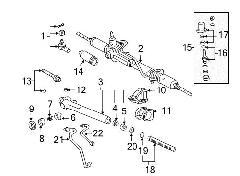 2001 Toyota Tacoma Steering Gear & Linkage Pinion Assembly Diagram for 44210-04020