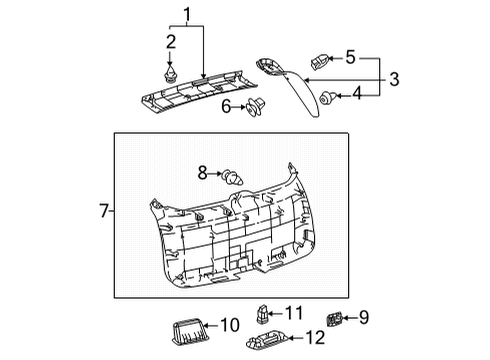 2022 Lexus NX350h Interior Trim - Lift Gate Hook Rope Diagram for 66311-76010-C0