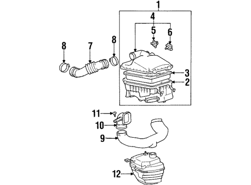 2001 Chevrolet Prizm Powertrain Control Duct, Front Intake Air Diagram for 94856894