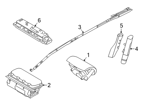 2018 Ford Police Interceptor Utility Air Bag Components Head Air Bag Diagram for DB5Z-78042D94-A
