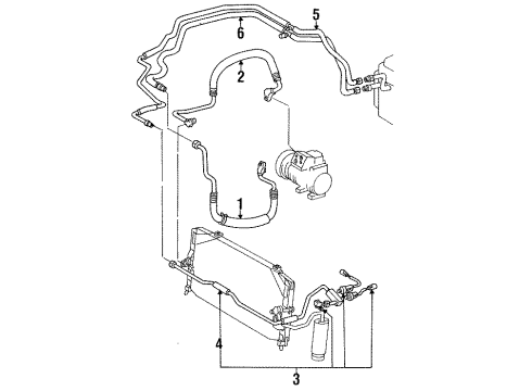 1991 Lexus ES250 Hoses Pipe, Cooler Refrigerant Suction, A Diagram for 88717-32340