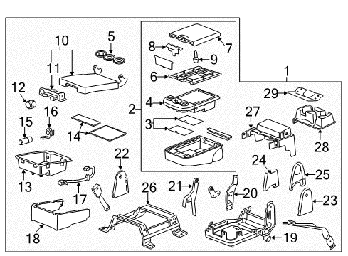 2012 GMC Sierra 3500 HD Front Seat Components Latch Diagram for 12475347