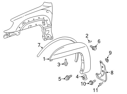 2004 Toyota 4Runner Exterior Trim - Fender Flare Diagram for 53847-35100-A1