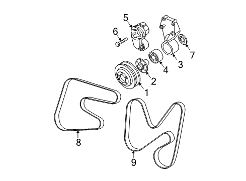2008 Dodge Ram 2500 Belts & Pulleys RETAINER-Fan Hub Diagram for 5086747AA