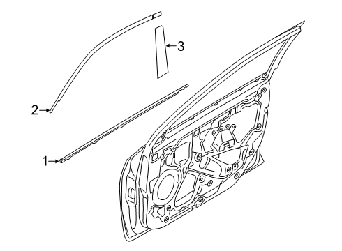 2022 Hyundai Veloster N Exterior Trim - Front Door Weatherstrip Assembly-Front Door Belt Outside LH Diagram for 82210-J3000