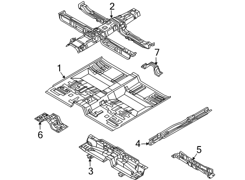 2005 Kia Amanti Pillars, Rocker & Floor - Floor & Rails Reinforcement Assembly-C Diagram for 651303F000