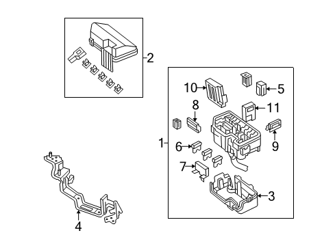 2014 Acura TSX Electrical Components Cover, Lower Diagram for 38257-TA0-A01