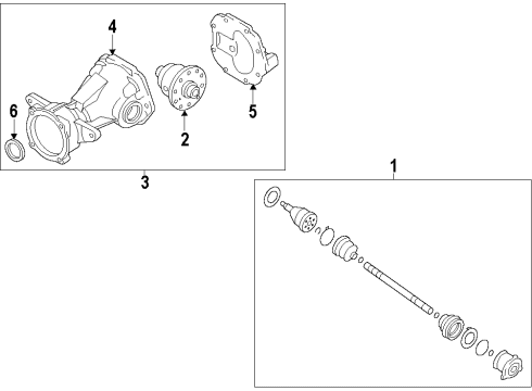 2015 Hyundai Santa Fe Rear Axle, Axle Shafts & Joints, Differential, Drive Axles, Propeller Shaft Case Assembly-Differential Diagram for 530203B500