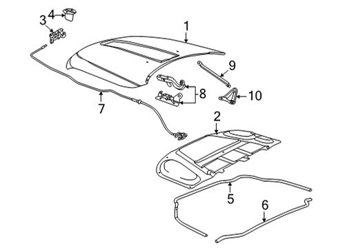 2021 Jeep Grand Cherokee L Hood & Components MANUAL PARK AND HOOD RELEAS Diagram for 68430182AE