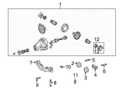 2002 Toyota Highlander Axle & Differential - Rear Damper Diagram for 41196-48040