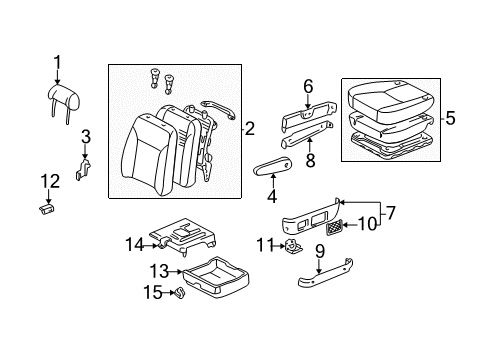 1999 Toyota Sienna Front Seat Components Seat Cushion Diagram for 71410-AE090-E0