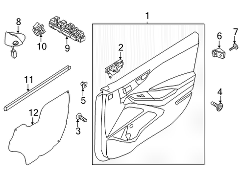 2022 Hyundai Ioniq 5 Interior Trim - Front Door HANDLE ASSY-DOOR INSIDE, RH Diagram for 82620-GI000-YGU