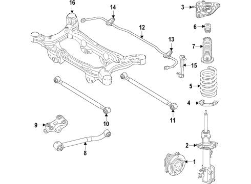 2017 Fiat 500X Rear Suspension Components, Stabilizer Bar ISOLATOR-Spring Seat Diagram for 68246462AA