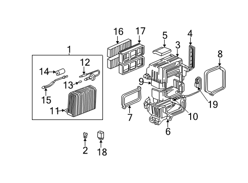 2003 Acura TL A/C Evaporator Components Valve Assembly, Expansion Diagram for 80220-S0K-A01
