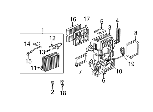 2003 Acura TL A/C Evaporator Components O-Ring (Fuji Koki America) Diagram for 80223-ST7-A11