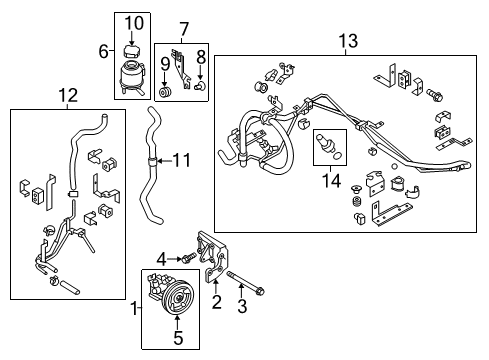 2019 Infiniti Q70L P/S Pump & Hoses, Steering Gear & Linkage Bolt Diagram for 081B8-8251A