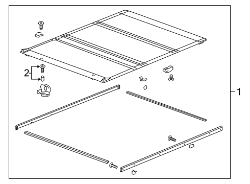 2020 Chevrolet Silverado 1500 Exterior Trim - Pick Up Box Standard Bed Hard Folding Tonneau Cover by REV Diagram for 19416965