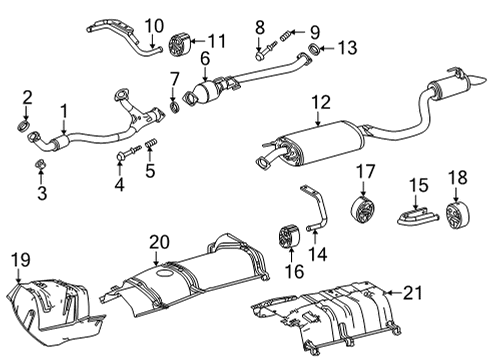 2020 Toyota Highlander Exhaust Components Muffler & Pipe Diagram for 17430-F0300