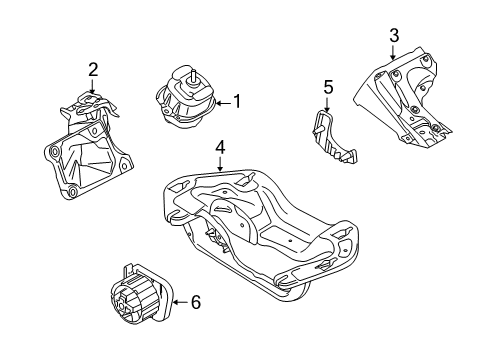 2009 BMW X5 Engine & Trans Mounting Front Driver Engine Mount Bracket Diagram for 22116777267
