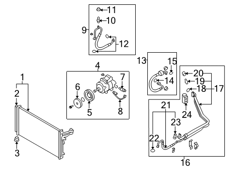 2014 Hyundai Genesis A/C Condenser, Compressor & Lines Hose-Cooler Line Suction Diagram for 97763-3M001