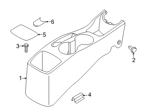 2016 Hyundai Accent Center Console Console-Rear Diagram for 84637-1R010-8M
