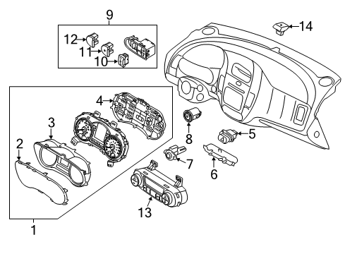 2014 Kia Forte A/C & Heater Control Units Button Start Swtich Assembly Diagram for 95430A7900WK