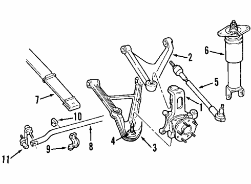 2003 Chevrolet Corvette Rear Suspension Components, Lower Control Arm, Upper Control Arm, Ride Control, Stabilizer Bar Stabilizer Bar Diagram for 10436135