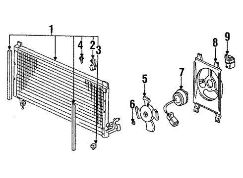 1994 Acura Vigor Air Conditioner Condenser Assembly Diagram for 80100-SL5-A01