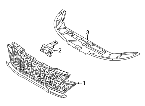 2022 Kia Carnival Grille & Components GRILLE ASSY-RADIATOR Diagram for 86350R0000