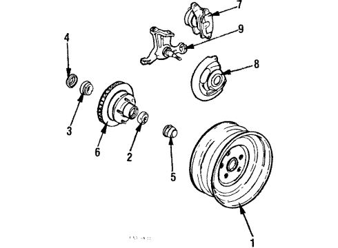 1986 Pontiac Parisienne Wheels Hub Cap Emblem Diagram for 10035767