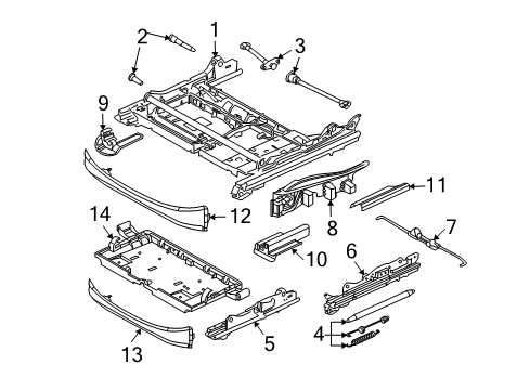 2005 BMW 525i Tracks & Components Cover, Seat, Top Diagram for 52107008868