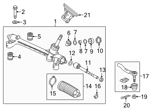 2020 Honda HR-V Steering Column & Wheel, Steering Gear & Linkage Clip Diagram for 53434-T5R-003