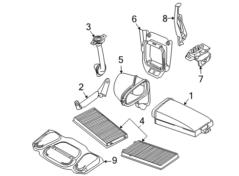 2006 BMW 760i Under Hood Components Micronair Cabin Air Filter Diagram for 64119272643