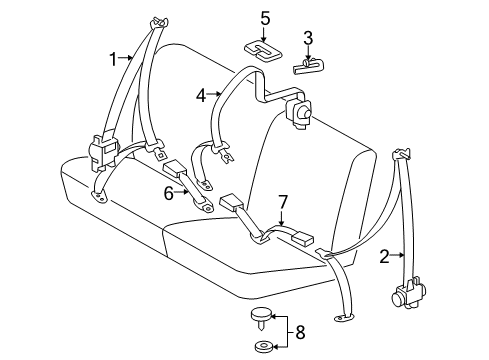 2006 Toyota Tacoma Seat Belt Latch Diagram for 73240-04171-B0