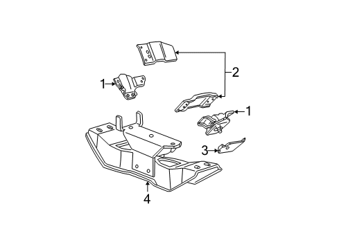 2004 Ford Mustang Engine & Trans Mounting Transmission Mount Diagram for 2R3Z-6068-FJ