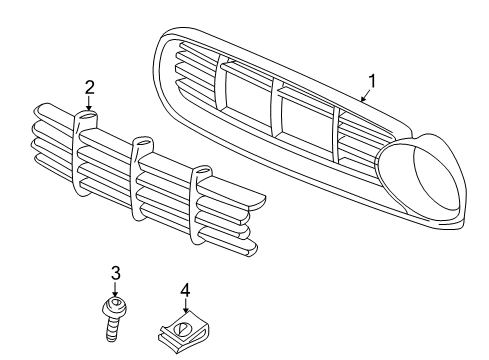 2000 BMW Z8 Grille & Components Body Nut Diagram for 07129900629