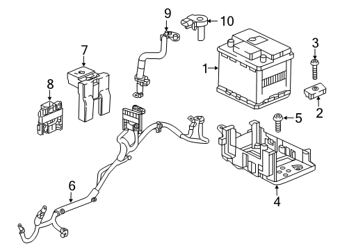 2016 Chevrolet Spark Battery Positive Cable Cover Diagram for 95025736