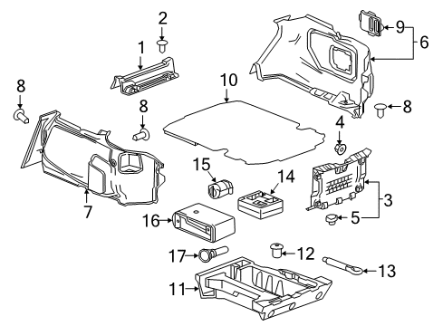 2021 Chevrolet Camaro Interior Trim - Rear Body Sealer Diagram for 23119009