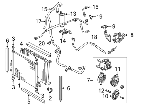 Thumbnail Air Conditioner & Heater - Compressor & Lines Condenser for 2006 Ford Freestar Air Conditioner
