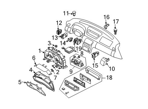 Thumbnail Instrument Panel - Cluster & Switches (Coupe) for 2005 Infiniti G35 Automatic Temperature Controls