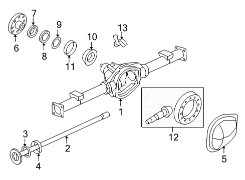 Thumbnail Rear Suspension - Axle Housing for 2008 Ford F-350 Super Duty Anti-Lock Brakes