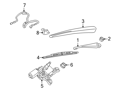 Thumbnail Lift Gate - Wiper & Washer Components for 2010 Cadillac SRX Wiper & Washer Components