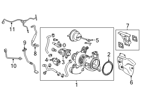 Thumbnail Engine / Transaxle - Turbocharger & Components (1.4L) for 2019 Chevrolet Cruze Turbocharger, Engine