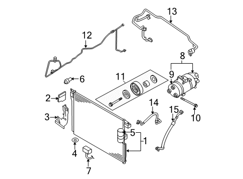 2005 Nissan Xterra A/C Condenser, Compressor & Lines