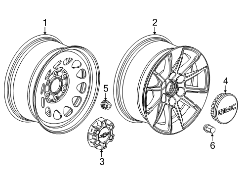 Thumbnail Wheels (17") for 2020 GMC Sierra 1500 Wheels