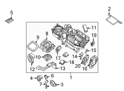 2005 Nissan Xterra A/C Evaporator & Heater Components