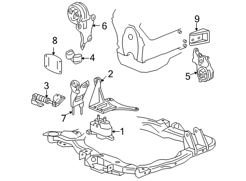 Thumbnail Engine / Transaxle - Engine Mounting (3.9L,Automatic Transmission,Coupe & Sedan) for 2007 Pontiac G6 Engine Mounting