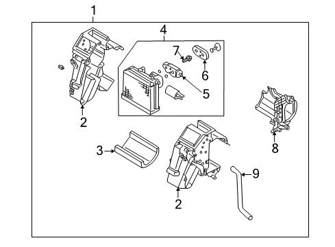2003 Infiniti Q45 A/C Evaporator Components