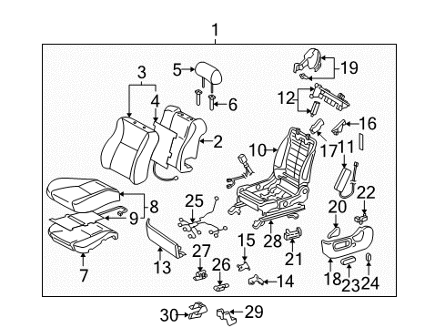 Thumbnail Seats & Tracks - Front Seat Components (Coupe,With Power Driver Seat) for 2005 Toyota Solara Power Seats