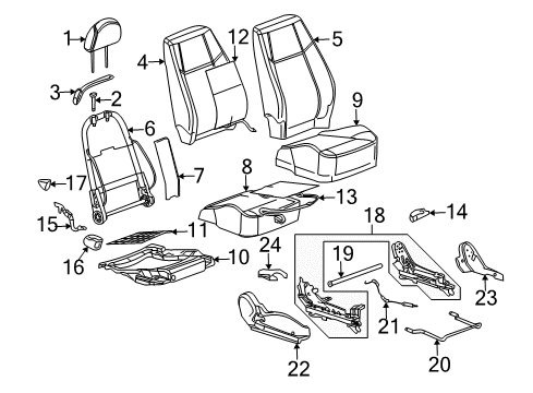 Thumbnail Seats & Tracks - Front Seat Components (Passenger Seat) for 2007 Pontiac G5 Heated Seats